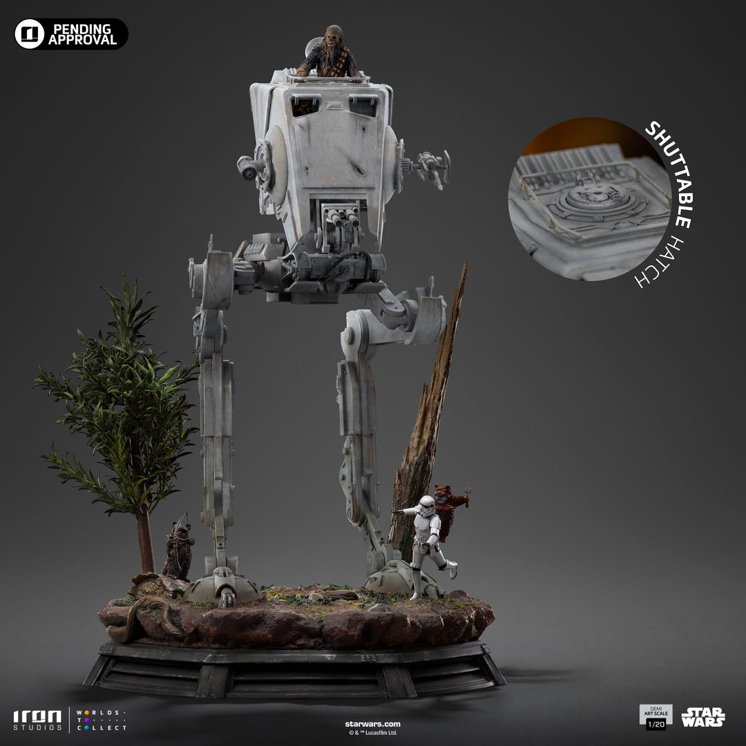 Iron Studios Star Wars Return of the Jedi AT-ST and Chewbacca 1/20 Demi Art Scale Limited Edition Statue