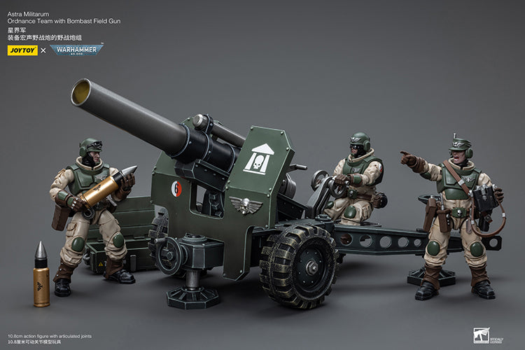 Warhammer 40K 1/18 Scale Astra Militarum Ordnance Team with Bombast Field Gun