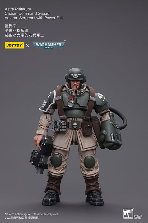 Warhammer 40K 1/18 Scale Astra Militarum Cadian Command Squad Veteran Sergeant with Power Fist