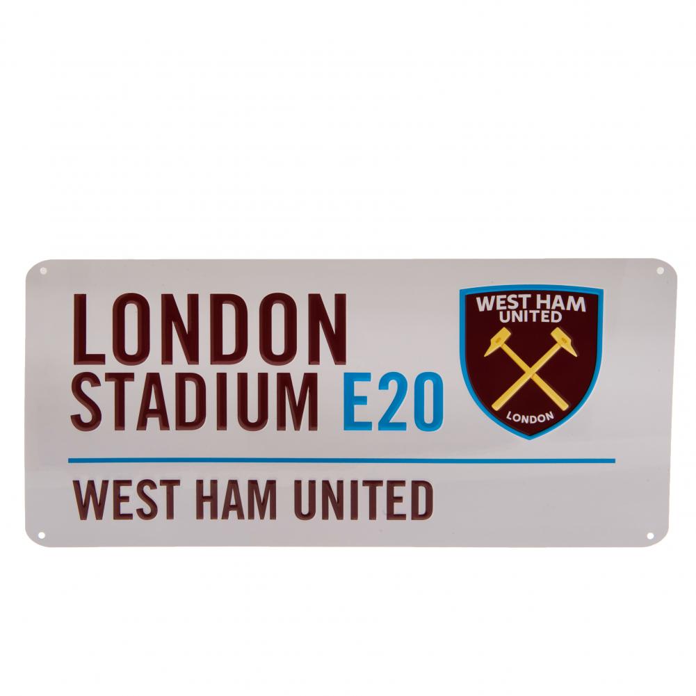 West Ham United FC White Street Sign