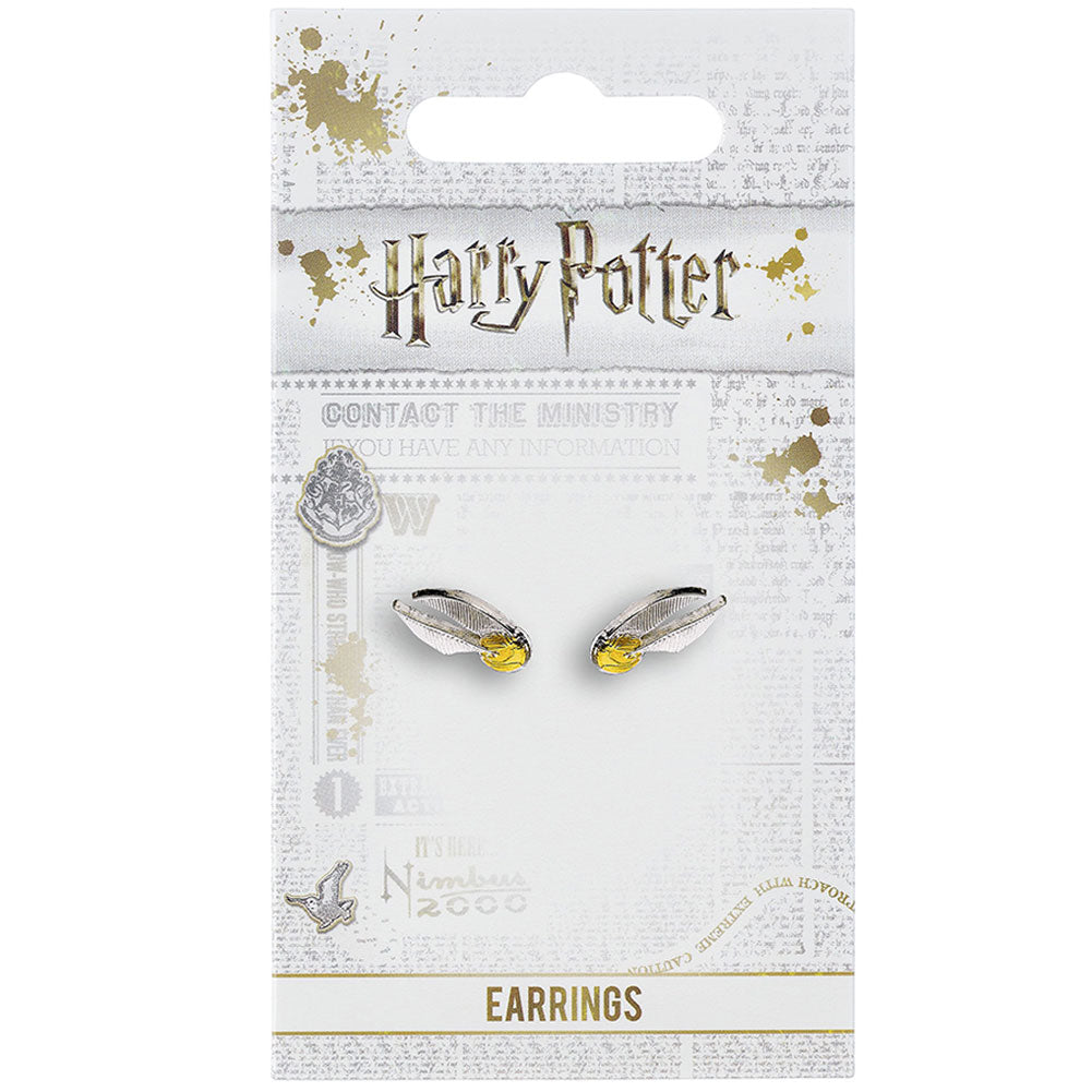 Harry Potter Silver Plated Earrings Golden Snitch