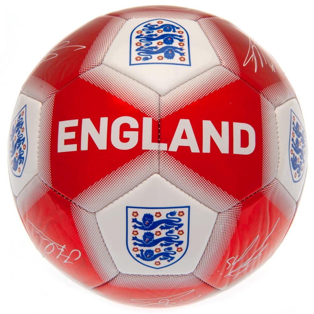 Official England Team Red & White Signature Football