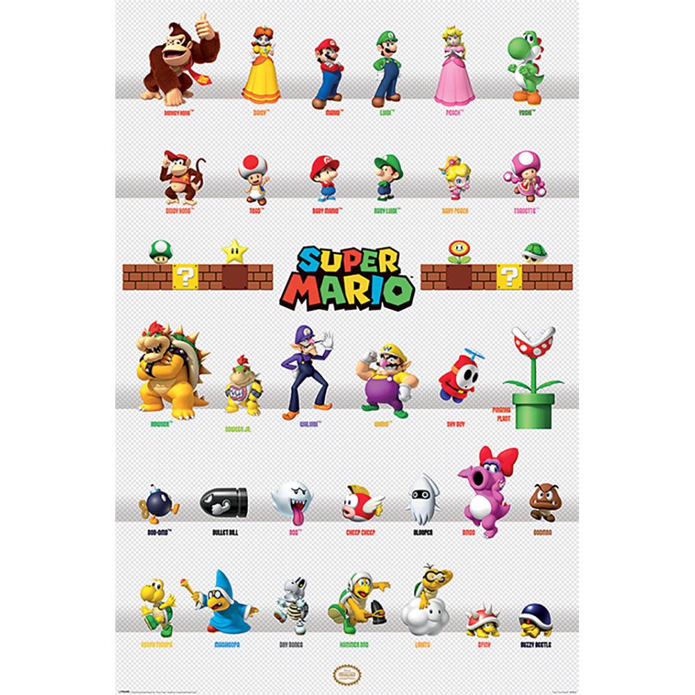 Super Mario Poster Character Parade