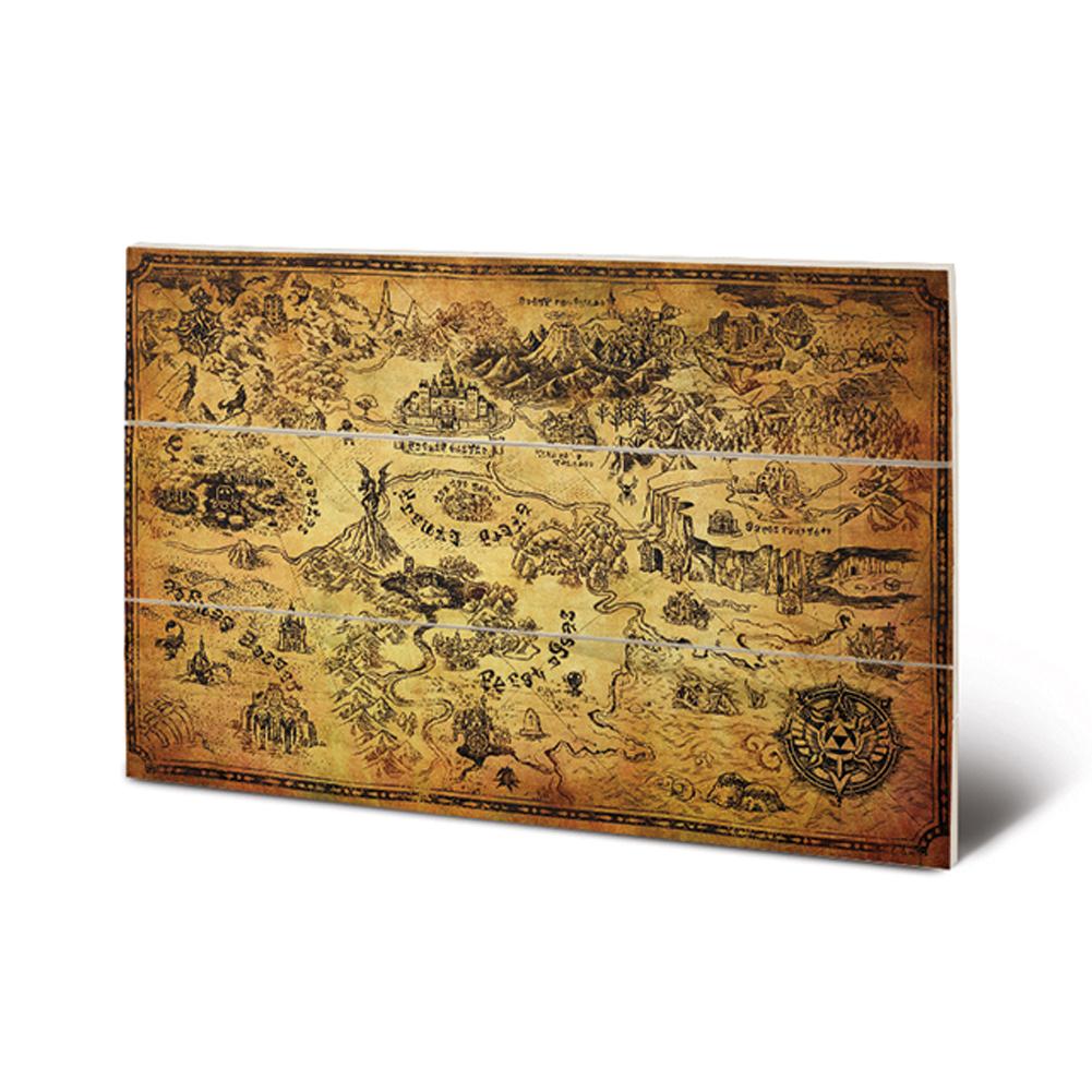 The Legend Of Zelda Wood Print Map