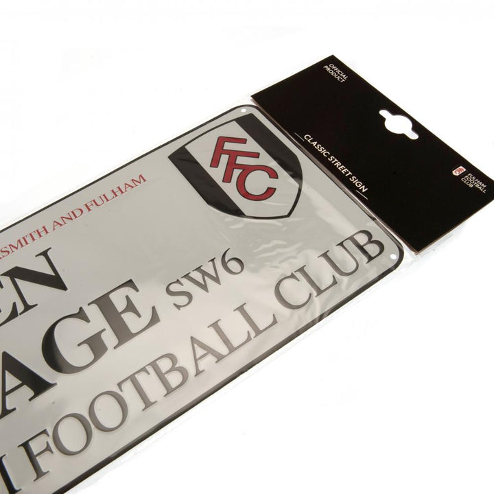 Fulham FC White Street Sign