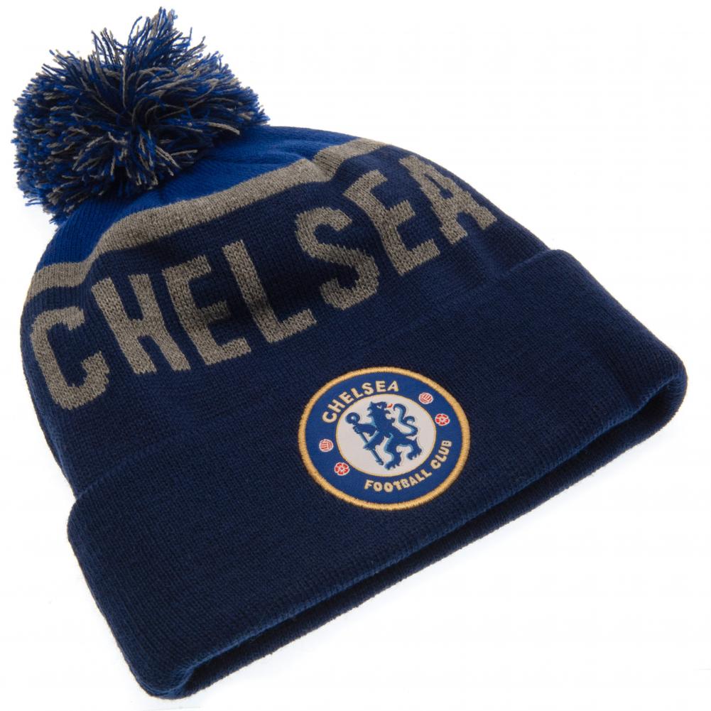 Chelsea FC Navy Text Ski Hat