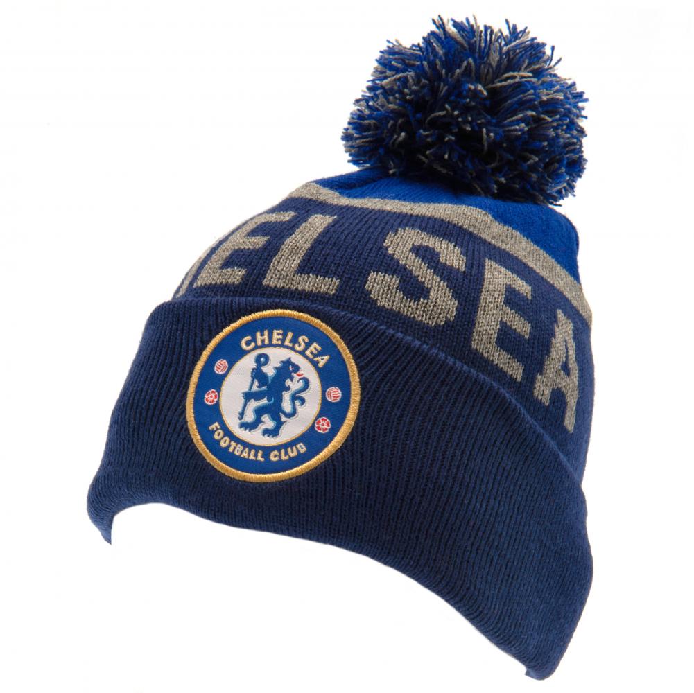 Chelsea FC Navy Text Ski Hat