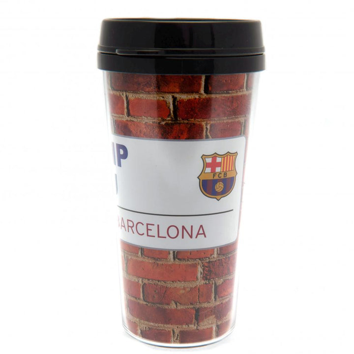 FC Barcelona Street Sign Travel Mug