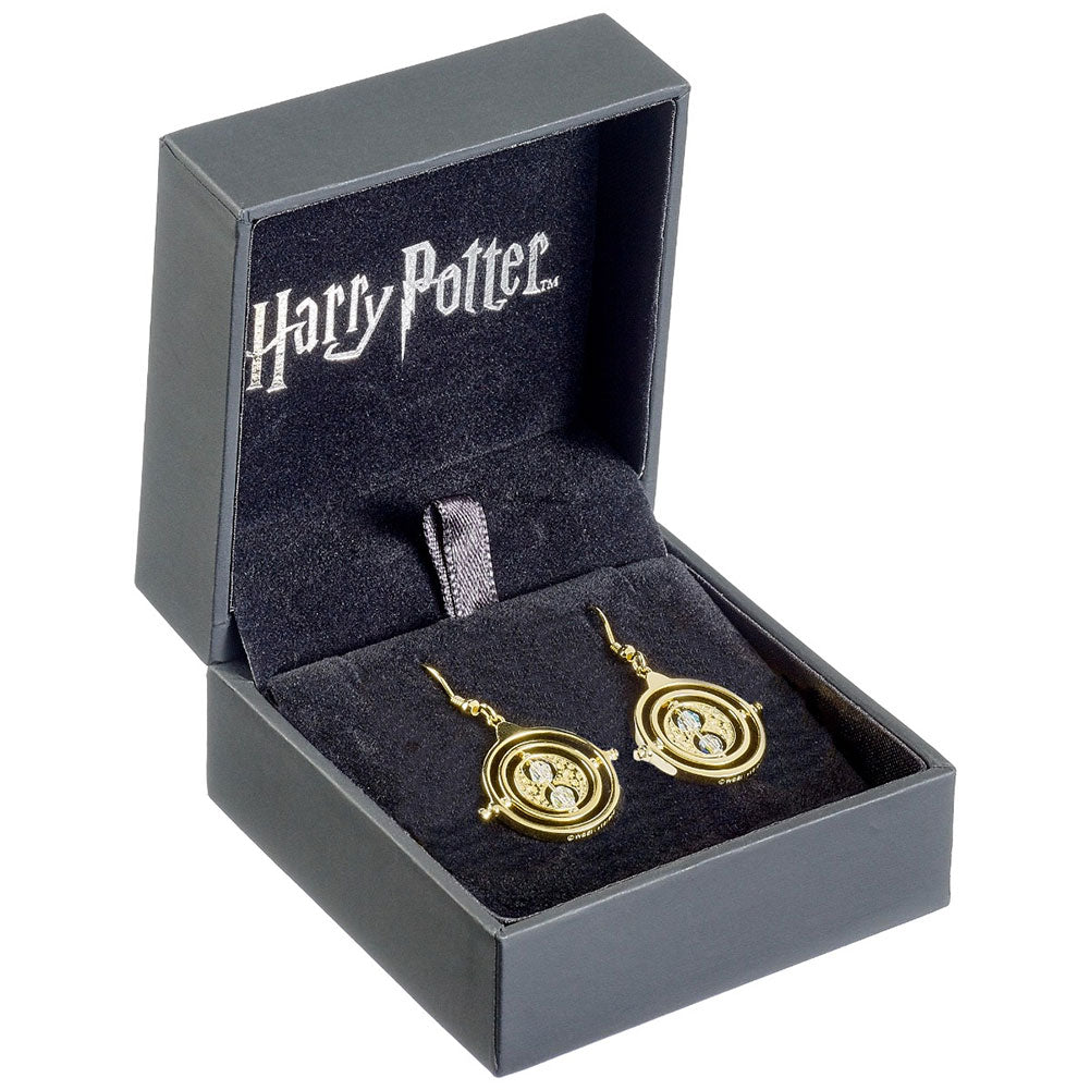 Harry Potter Gold Plated Crystal Earrings Time Turner