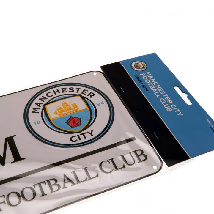 Manchester City FC White Street Sign