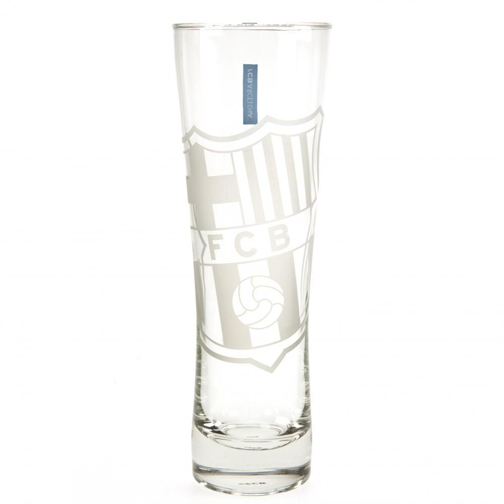 FC Barcelona Etched Crest Tall Beer Glass