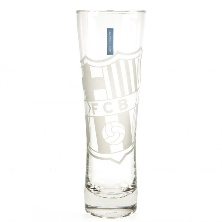 FC Barcelona Etched Crest Tall Beer Glass