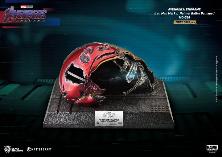Beast Kingdom Avengers Endgame Master Craft Iron Man Mark-50 Battle Damaged Helmet Limited Edition Statue