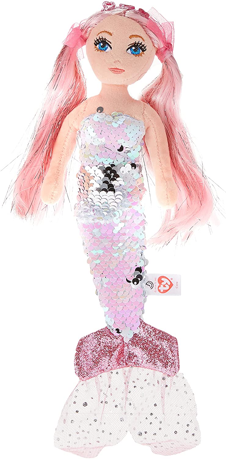 Ty Mermaid Cora Pink Sequin Plush