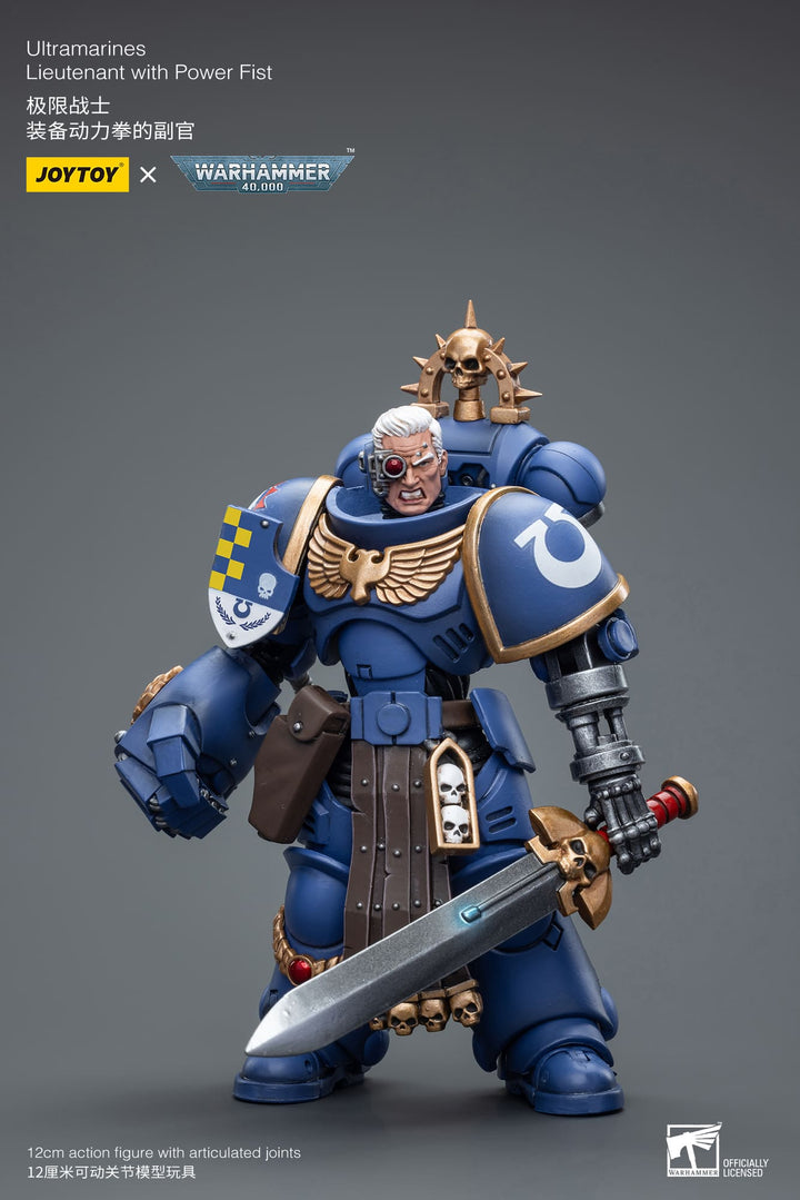 Warhammer 40K 1/18 Scale Ultramarines Lieutenant with Power Fist