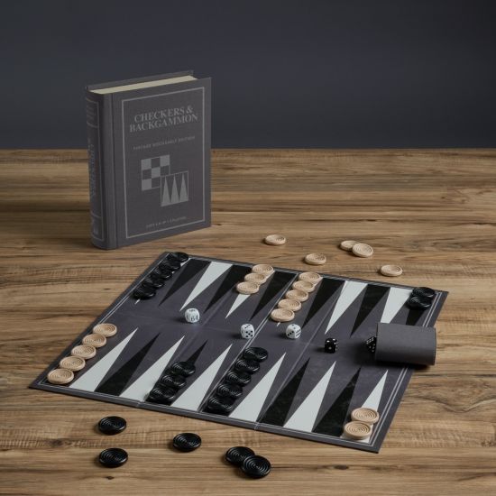 Checkers & Backgammon Vintage Bookshelf Edition