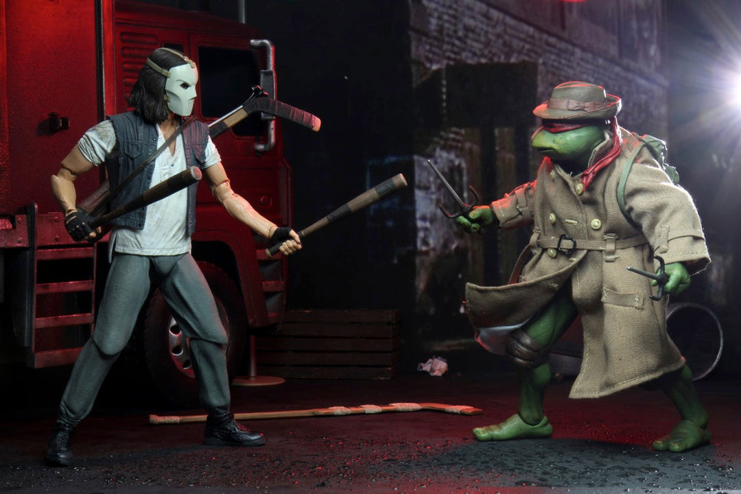 TMNT 1990 Movie Casey Jones And Raphael In Disguise 7" Scale Action Figure 2 Pack Teenage Mutant Ninja Turtles