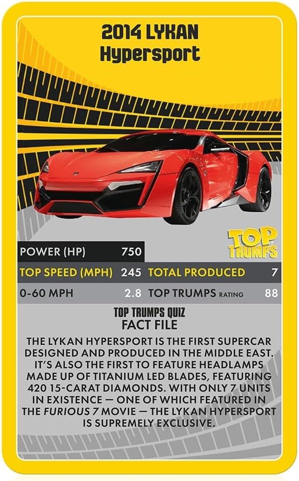 Top Trumps Classics Supercars Card Game