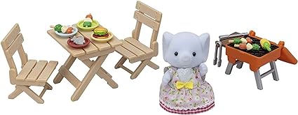 Sylvanian Families BBQ Picnic Set Elephant Girl Playset