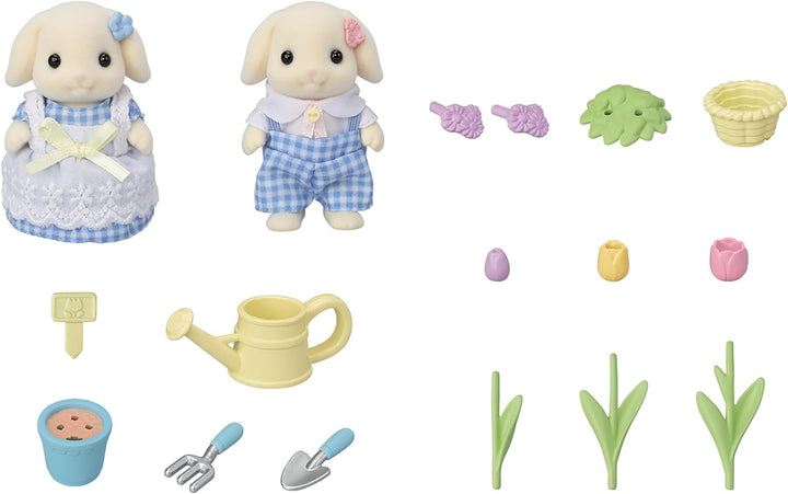 Sylvanian Families Blossom Gardening Set Flora Rabbit Sister & Brother