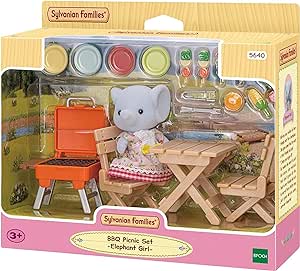 Sylvanian Families BBQ Picnic Set Elephant Girl Playset