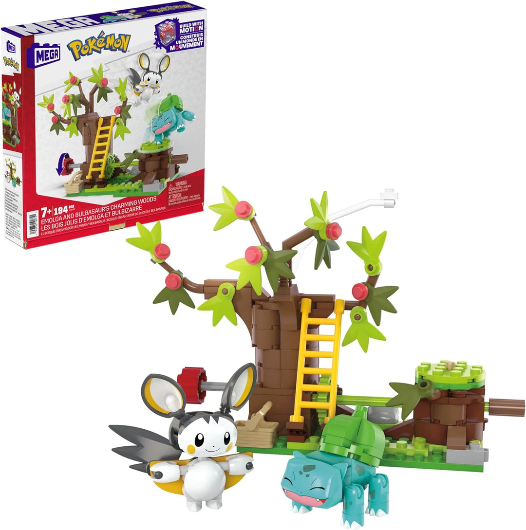 Mega Construx Pokémon Emolga and Bulbasaur’s Charming Woods Building Set