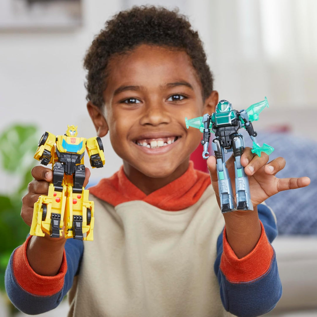 Transformers Earthspark Cyber Combiner Bumblebee & Mo Malto Figures