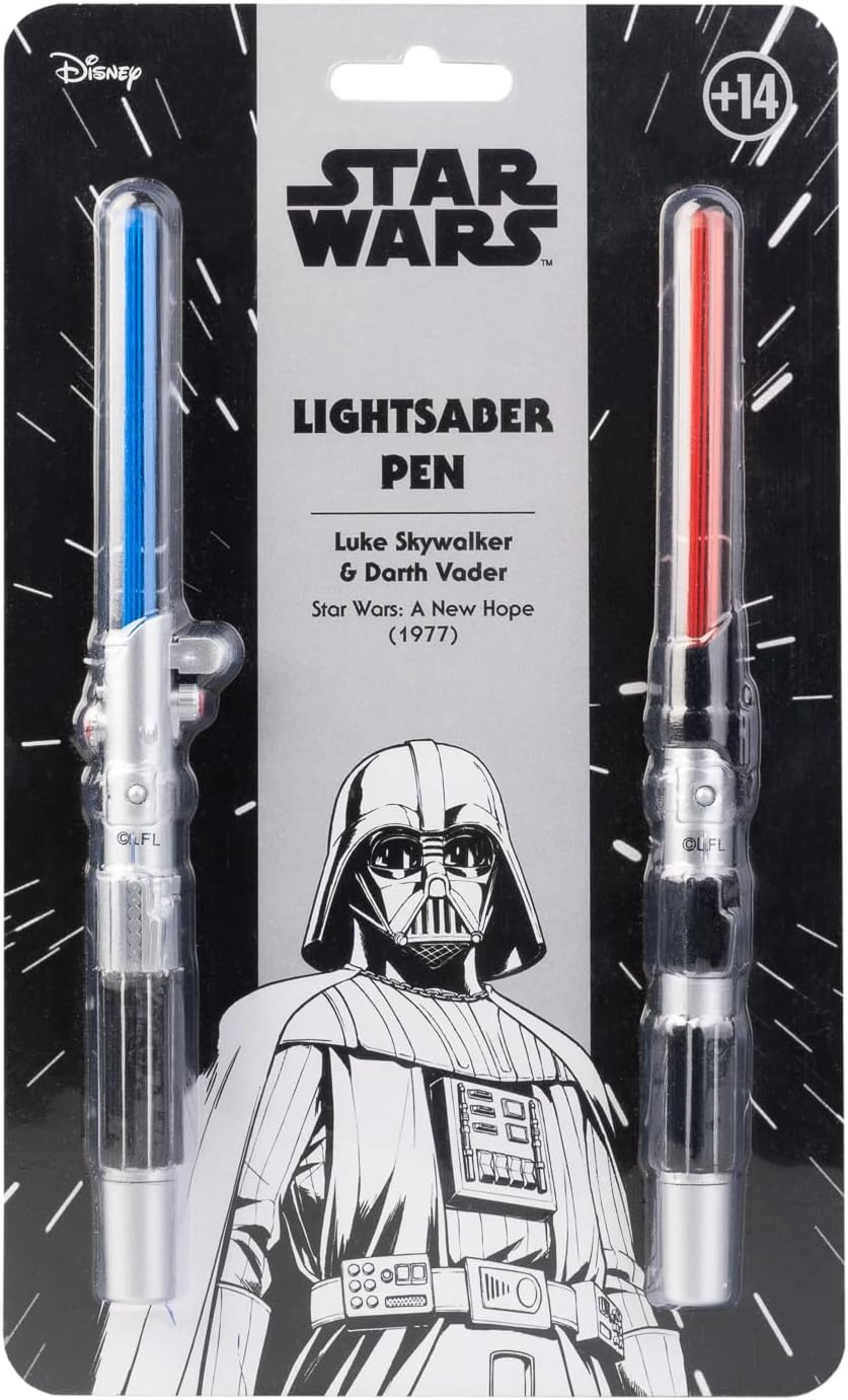 Star Wars Light Up Lightsabers Pens Darth Vader & Luke Skywalker 2 Pack