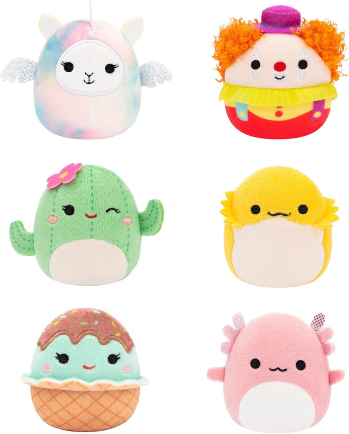 Squishmallows Original Micromallows 6-Pack (Archie Axolotl, Bimbi Clown, Lucy-May Llamapegacorn, Maritza Cactus, Maya Sundae, Rodry Bearded Dragon)