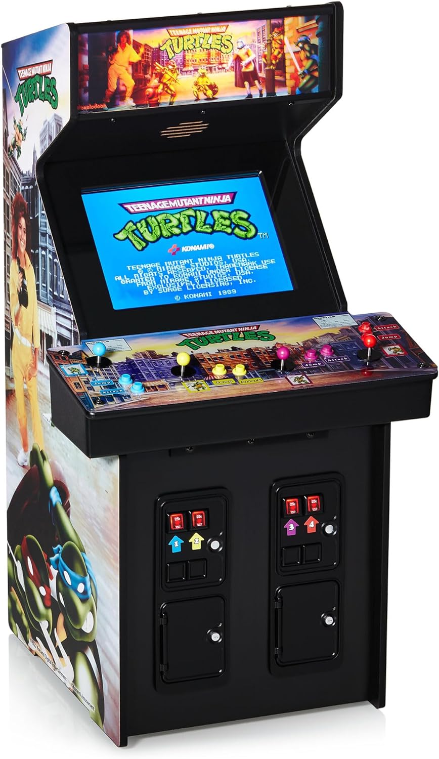 Quarter Arcades Official Teenage Mutant Ninja Turtles 1/4 Sized Mini Retro Arcade Game Machine