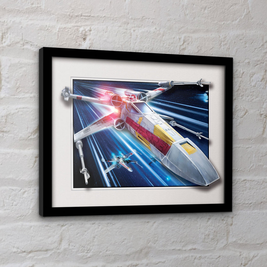 Star Wars X Wing Breakout 3D Effect Framed Collector Print - 30 x 40 cm