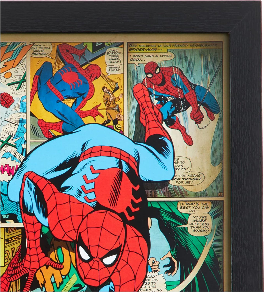 Marvel Comics Spiderman Retro Framed Collector Print - 30 x 40 cm