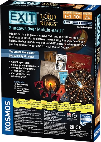 EXIT: Lord Of The Rings - Shadows Over Middle-Earth Board Game