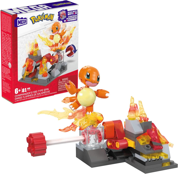 MEGA Pokémon Action Figure Building Toys Charmander's Fire-Type Spin