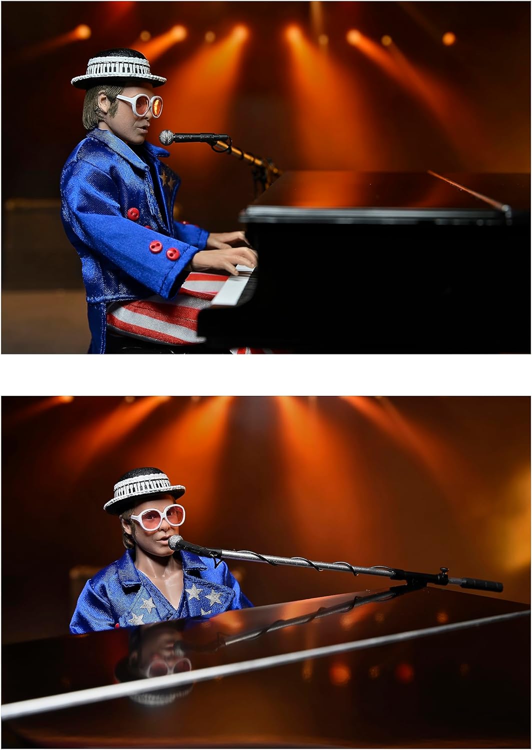 NECA Elton John With Piano (Live 1976) Deluxe 8” Clothed Action Figure