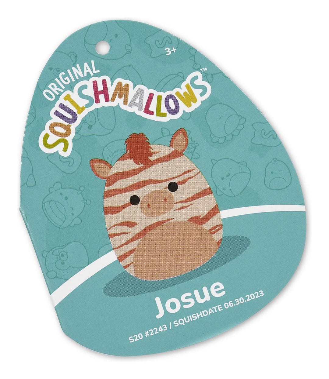 Squishmallows 20" Josue the Peach Zebra