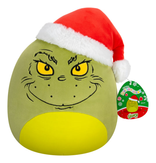 Squishmallows 8" Grinch in Santa Hat Plush