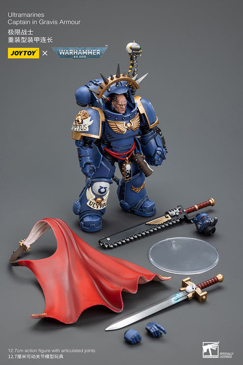 Warhammer 40K 1/18 Scale Ultramarines Captain in Gravis Armour