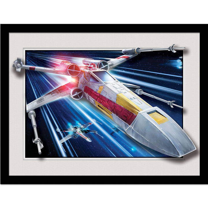Star Wars X Wing Breakout 3D Effect Framed Collector Print - 30 x 40 cm