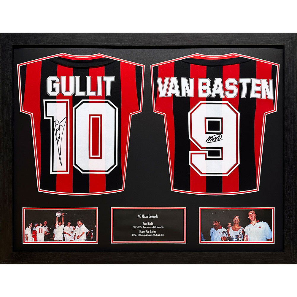 AC Milan 1988 Ruud Gullit and Marco Van Basten Signed Shirts (Dual Framed) - Infinity Collectables  - #tag1#