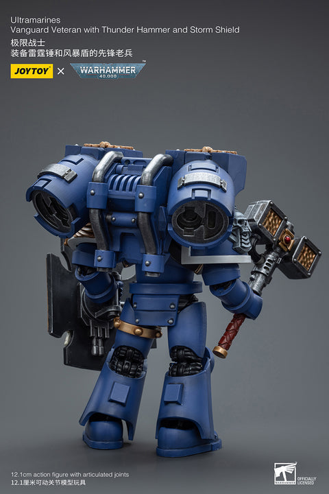 Warhammer 40K 1/18 Scale Ultramarines Vanguard Veteran with Thunder Hammer and Storm Shield