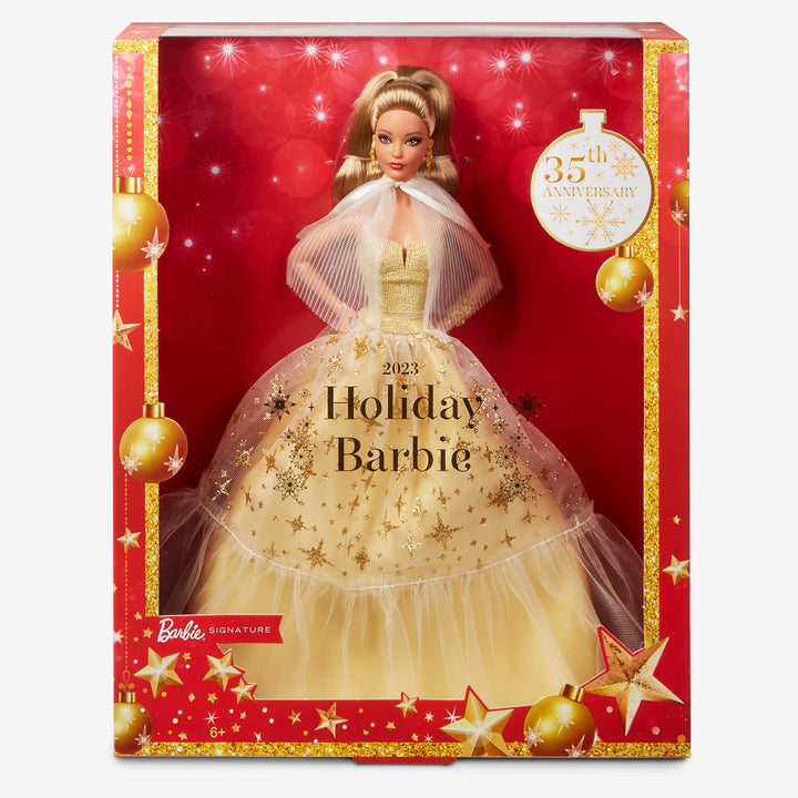 Barbie Signature Doll 35th Anniversary 2023 Holiday Doll Barbie (4) Complete Bundle - Infinity Collectables  - #tag1#