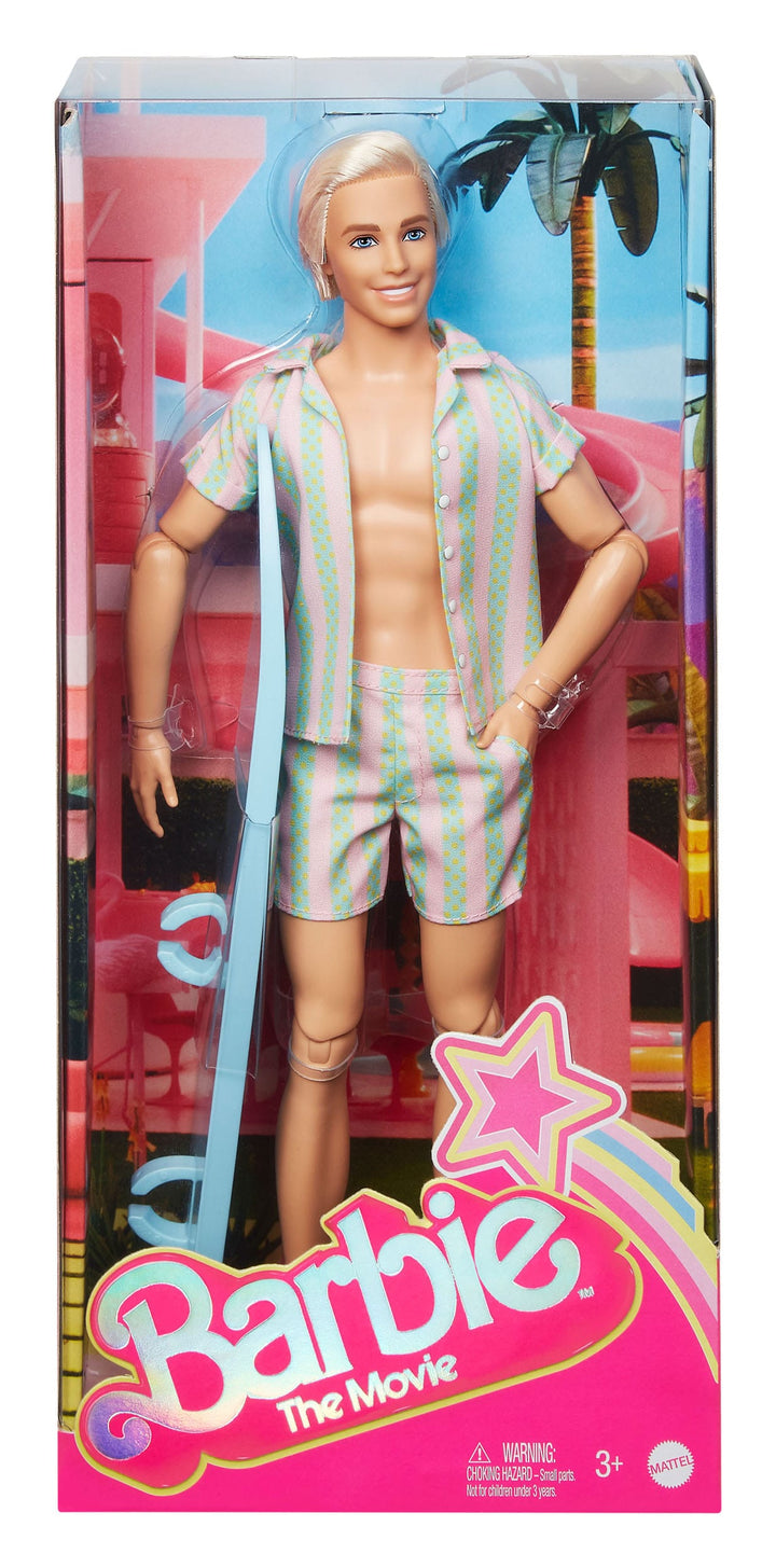 Barbie The Movie Ken Doll Wearing Pastel Striped Beach Matching Set - Infinity Collectables  - #tag1#