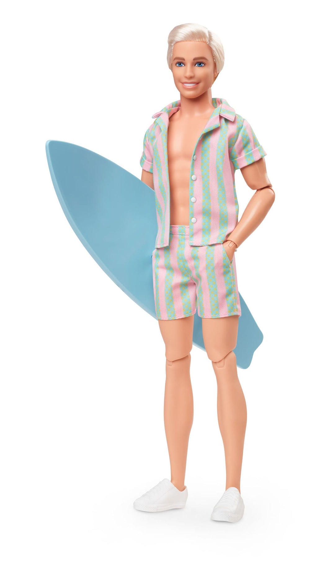 Barbie The Movie Ken Doll Wearing Pastel Striped Beach Matching Set - Infinity Collectables  - #tag1#