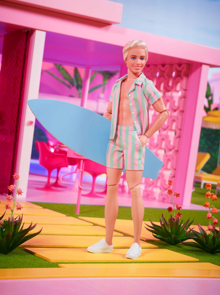 Barbie The Movie Ken Doll Wearing Pastel Striped Beach Matching Set - Infinity Collectables  - #tag1#