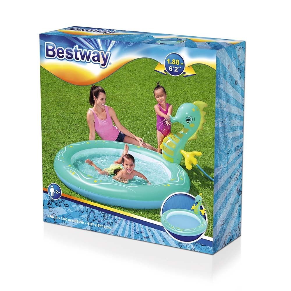 Bestway Inflatable Seahorse Sprinkler Paddling Pool - Infinity Collectables  - #tag1#