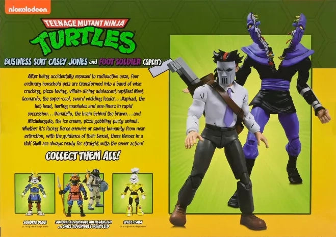 NECA Teenage Mutant Ninja Turtles Cartoon Business Suit Casey Jones and Split Foot Soldier 2-Pack 7" Action Figures