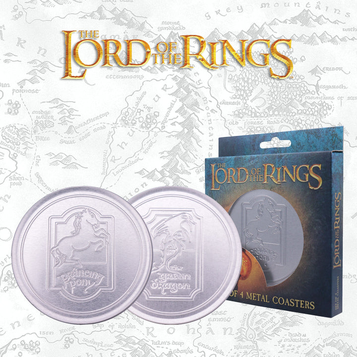 The Lord of the Rings Set of 4 Embossed Metal Coasters