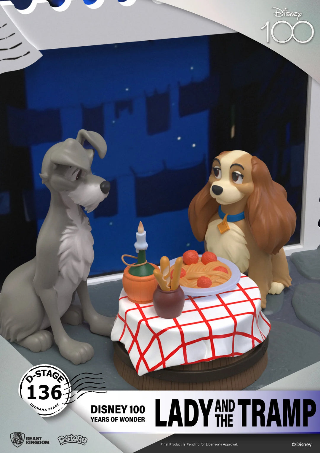 Beast Kingdom Disney 100 Years of Wonder Lady And The Tramp Statue