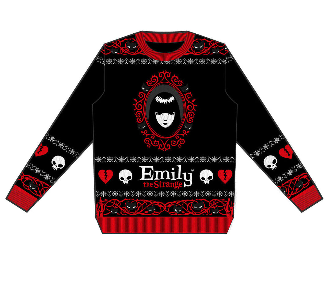 Emily The Strange - Skull Heart Knitted Jumper